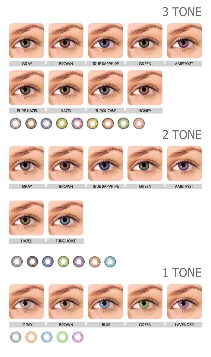 Цветовая схема цветных контактных линз в Отрадном